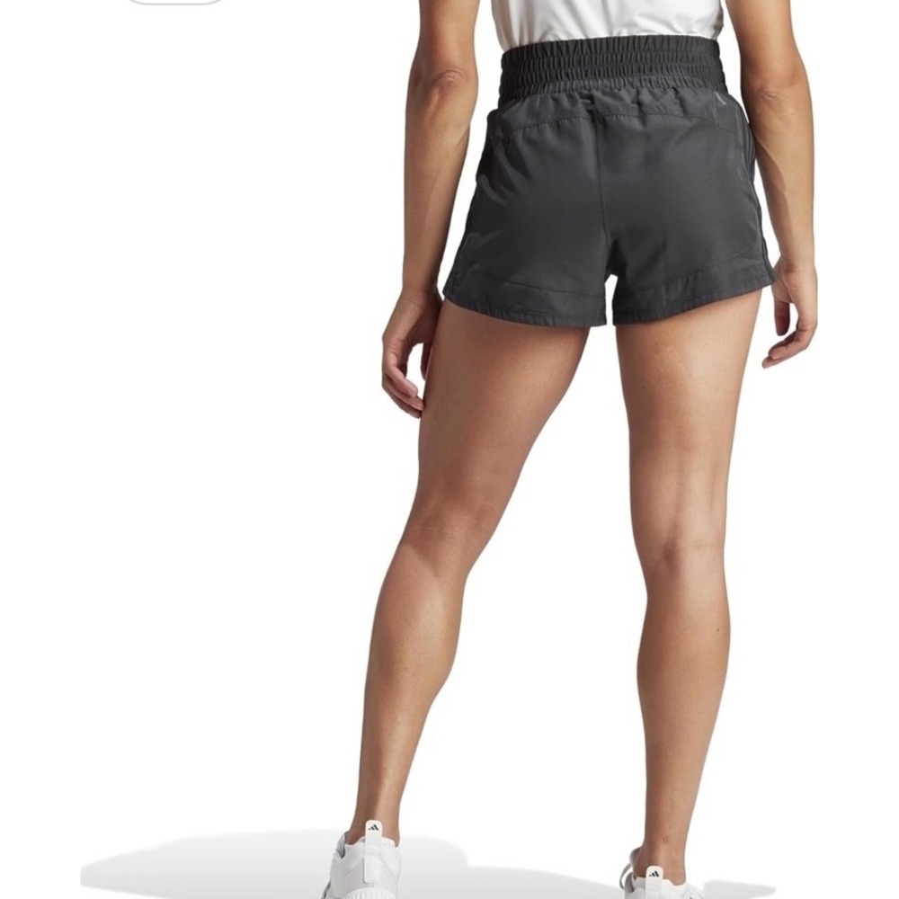 Women Large - Adidas Pacer Training 3-Stripes Woven High-Rise 3" Shorts Black